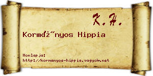 Kormányos Hippia névjegykártya