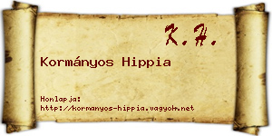 Kormányos Hippia névjegykártya