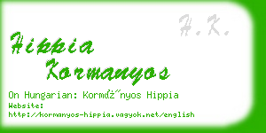 hippia kormanyos business card